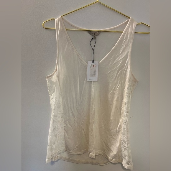 7 For All Mankind White Lace Tank - Picture 5 of 7